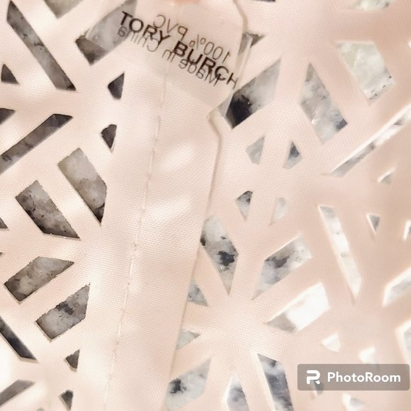 Tory Burch White Large Tote Bag Laser Cut New without Tag - Picture 5 of 14